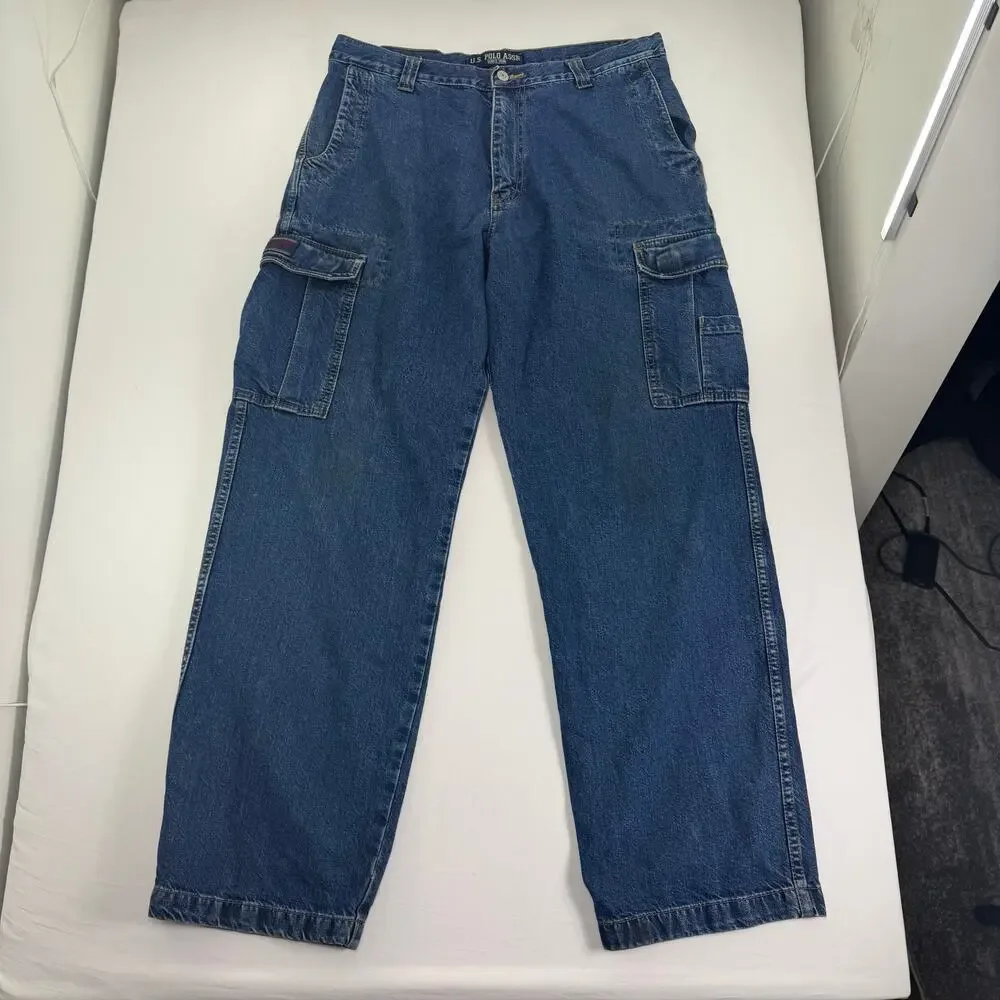 Vintage y2k US Polo Assn Carpenter Jeans Mens 33x32 Baggy Grunge Skater Wide Leg